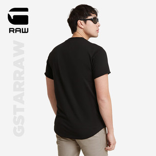 G-STAR RAW2024夏季男士高端t恤短袖Nifous圆领印花打底衫D24683 黑色 M