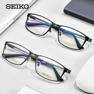 精工(SEIKO)全框钛材镜框HC1009 193+依视路爱赞全晰膜御1.74 193哑黑色