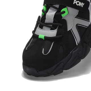 PONYMODERN-K儿童缓震魔术贴运动跑步鞋 黑色 34码（脚长220mm） 