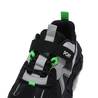 PONYMODERN-K儿童缓震魔术贴运动跑步鞋 黑色 34码（脚长220mm） 
