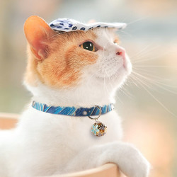 Huan Chong 歡寵網 貓項圈貓咪鈴鐺狗狗寵物幼小中型貓貓犬脖圈頸項鏈裝飾用品 藍色