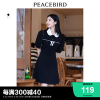 PEACEBIRD 太平鸟 #太平鸟 2024夏季新款连衣裙女士娃娃领收腰甜美泡泡a字长裙