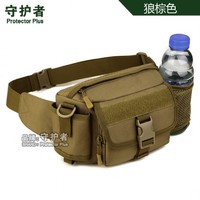 ProtectorPlus 守护者 战术水壶腰包军迷骑行运动多功能斜挎包户外旅游登山休闲包路亚包 狼棕色 7.9寸