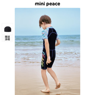 MiniPeace太平鸟童装夏新男童泳衣F1LCE2F20 黑色 150cm