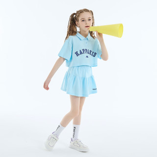 Kappa Kids卡帕童装女童夏季清凉儿童套装24年亲子大童洋气两件蓝色120