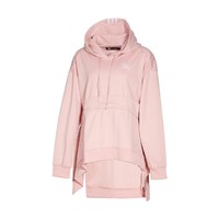 adidas ORIGINALS 三叶草HOODIE 运动套头衫连帽卫衣中长款不规则女装气质款