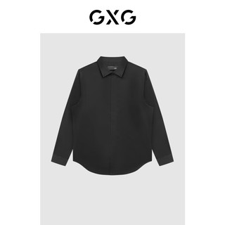 GXG奥莱 多色多款休闲基础男士衬衫合集 黑色免烫衬衫GD1030638G 165/S
