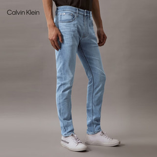 Calvin Klein Jeans24春夏男士复古浅蓝水洗弹力楔形锥形牛仔裤J326116 1A4-牛仔浅蓝 28