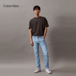 Calvin Klein Jeans24春夏男士复古浅蓝水洗弹力楔形锥形牛仔裤J326116 1A4-牛仔浅蓝 28