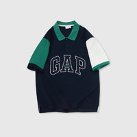 Gap 男女夏季撞色拼接T恤 890976 海军蓝 XXXL
