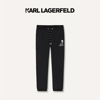 Karl Lagerfeld卡尔拉格斐轻奢老佛爷男装 2024夏款KARL系带束脚休闲裤 黑色 46
