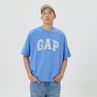 Gap 盖璞 男女装复古LOGO字母纯棉亲肤短袖上衣688537 夏运动宽松T恤