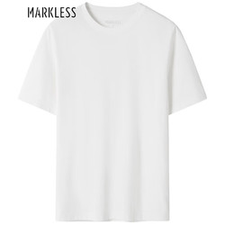 Markless 短袖男士夏季純色T恤打底衫寬松運動速干半袖 TXB3682M奶蓋白M