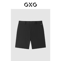 GXG奥莱 自我疗愈系列浅蓝色直筒牛仔短裤 22年夏季 黑色商务休闲短裤-GD1220434C 190/XXXL