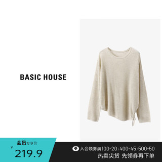 百家好（Basic House）休闲舒适百搭通勤圆领针织衫B0633B5W592 黑色 S