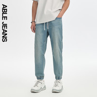 ABLE JEANS【束脚滑板裤】24夏季男士复古牛仔裤男 复古天缥蓝 S