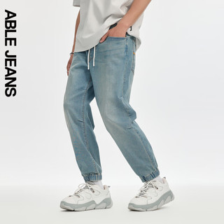 ABLE JEANS【束脚滑板裤】24夏季男士复古牛仔裤男 复古天缥蓝 S