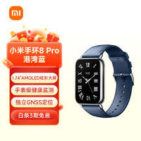 Xiaomi 小米 手环8 Pro 智能手环 港湾蓝 真皮腕带（心率、血氧、压力、NFC、GNSS）
