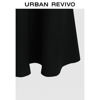 UR2024夏季女装都市魅力通勤垂感显瘦直筒半裙UWG540060 正黑 XXS