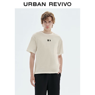UR2024夏季男装时尚小众创意个性图案短袖T恤UMF440112 卡其灰 XS