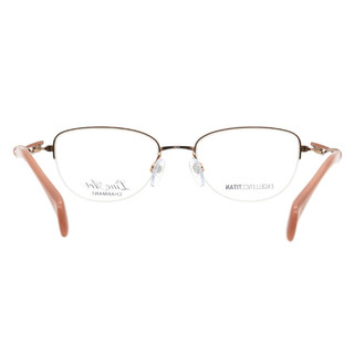 夏蒙（Charmant）眼镜框女款半框线钛远近视眼镜架XL2940 RG 50mm RG粉金