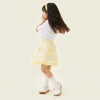gxg.kidsGXG童装夏季女童小童纯色简约短裙儿童半截裙 黄色 90cm