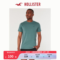 HOLLISTER24春夏美式棉质圆领短袖T恤 男女装 KI324-4088 深蓝绿色 L (180/108A)