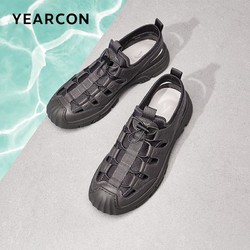 YEARCON 意爾康 涼鞋男2024夏季新款時尚透氣涉水鞋免系帶外穿運動涼鞋