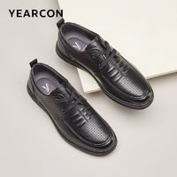 百亿补贴：YEARCON 意尔康 牛皮夏系带鞋镂空透气休闲皮鞋