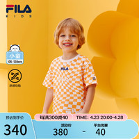 FILAxWiggleWiggle斐乐儿童上衣2024夏季小童凉感T恤男童短袖 满印一-ZA 105cm