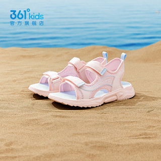 361°童鞋女童运动休闲沙滩凉鞋夏季中大童沙滩凉鞋 玫瑰水粉色/水清蓝色 39码