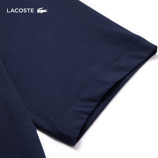 LACOSTE法国鳄鱼男装夏季运动休闲透气修身短袖运动T恤TH5802 166/藏青色 03/170