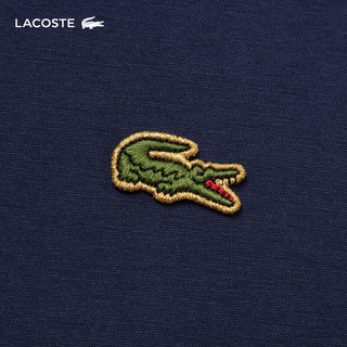LACOSTE法国鳄鱼男装夏季运动休闲透气修身短袖运动T恤TH5802 166/藏青色 03/170