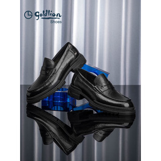 金利来（goldlion）男鞋乐福鞋时尚耐磨皮鞋舒适套脚商务休闲鞋G521330023AAA黑色40