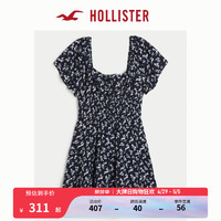 HOLLISTER 24春夏新款甜辣柔软短款短袖裙裤式连衣裙 女 358337-1 海军蓝碎花 XS (160/84A)标准版