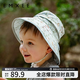 嫚熙（EMXEE）儿童防晒帽宝宝遮阳帽男女童可爱渔夫帽 出游鸭 52cm