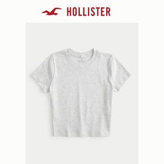 HOLLISTER24春夏美式风棉质圆领短袖短款 T 恤 女 KI339-3538 浅麻灰色 S (165/88A)