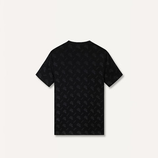 Karl Lagerfeld卡尔拉格斐轻奢老佛爷男装 24夏款logo潮流满印圆领短袖T恤 黑色 52