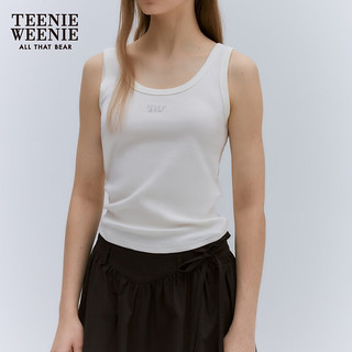 Teenie Weenie小熊2024年夏季正背两穿吊带背心内搭外穿T恤女 象牙白 165