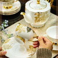 景德镇高档功夫茶具陶瓷下午茶杯碟子咖啡具套装简约茶具套组茶壶
