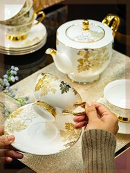 景德镇高档功夫茶具陶瓷下午茶杯碟子咖啡具套装简约茶具套组茶壶