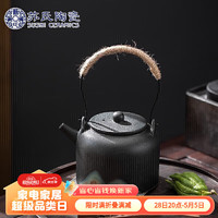 苏氏陶瓷 SUSHI CERAMICS）提梁功夫茶具泡茶壶复古粗陶山闻水画陶瓷茶壶350ML