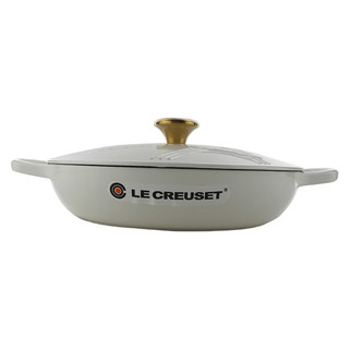 酷彩（Le Creuset）海鲜锅埃菲尔铁塔系列限量款铸铁珐琅锅炖锅 蛋壳白 30cm