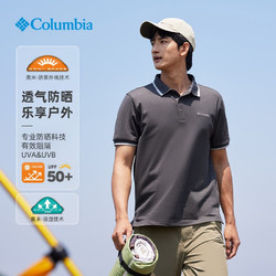 Columbia 哥倫比亞 2024春夏新品哥倫比亞戶外男吸濕快干衣POLO透氣短袖T恤