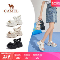 CAMEL 骆驼 女鞋2024夏季新款运动老爹凉鞋女款厚底增高休闲魔术贴沙滩鞋
