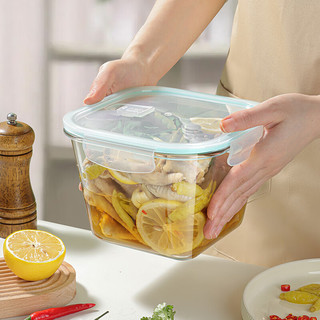 拜杰高硼硅玻璃保鲜盒冰箱饭盒密封罐腌制咸菜鸡爪泡菜密封盒大容量2L