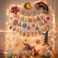 N.Arctic周岁生日布置装饰女宝宝儿童一周岁派对气球装饰品女孩背景墙