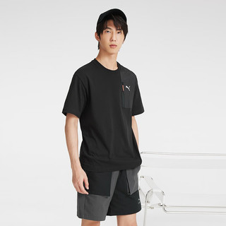 彪马（PUMA） 夏季男子休闲短袖T恤 OPEN ROAD TEE 678357 黑色-01 L(180/100A)