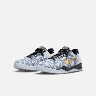 NIKE 耐克 Kobe 8（gs）大童篮球鞋 FN0266-102 白/金属金/黑 37.5