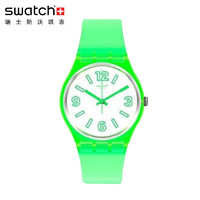 swatch 斯沃琪 瑞士手表 原创系列时尚简约荧光绿石英女表GG226